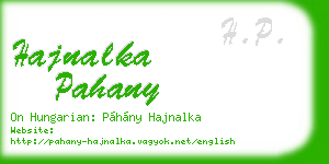 hajnalka pahany business card
