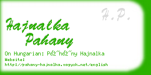 hajnalka pahany business card